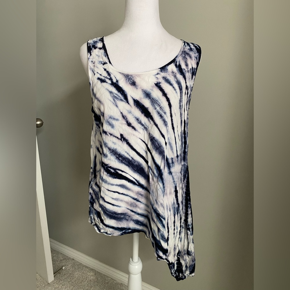 Karen Kane Women’s Asymmetrical Tank Top Tie-Dye Print Size M